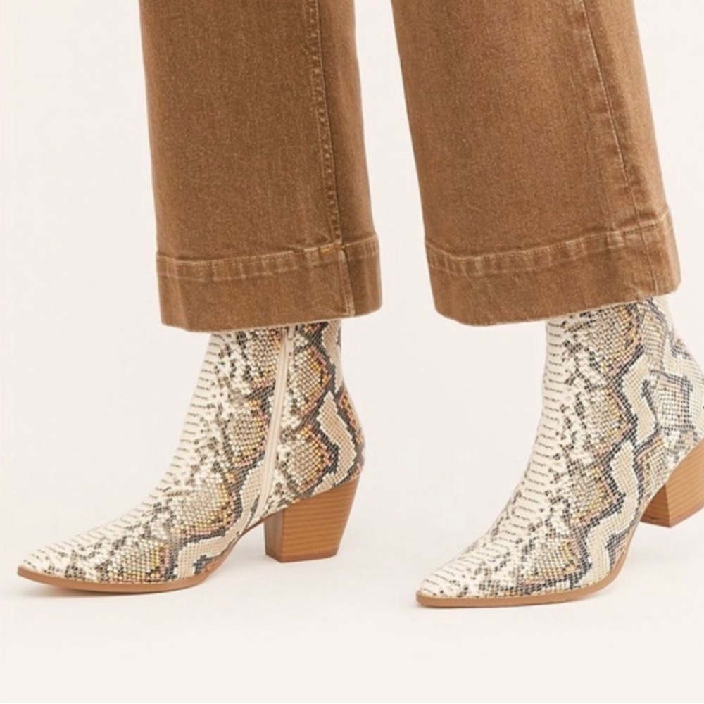 Free People Vegan Going West Boot- Python- Size US 9.5
